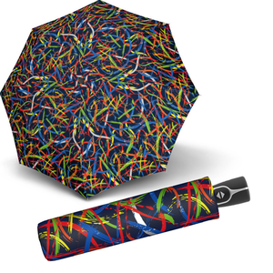 Dámský skládací plně automatický větruodolný deštník s magickým vzorem. Délka složeného deštníku: 28 cm