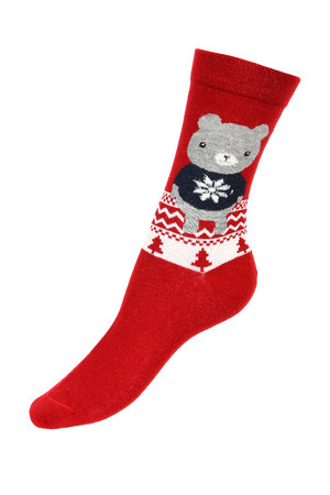 Vyšší bavlněné ponožky s roztomilými motivy. Dovoz: Maďarsko Materiál: 90% bavlna, 5% polyamid, 5% elastan.