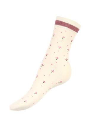 Květované dámské ponožky. Dovoz: Maďarsko Materiál: 85% bavlna, 10% polyamid, 5% elastan.