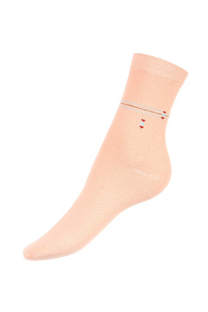 Jednobarevné dámské ponožky s proužkou. Materiál: 85% bavlna, 10% polyamid.