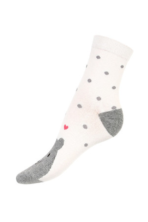 Dámské vysoké ponožky s veselými motivy. Materiál: 90% bavlna, 5% polyamid, 5% elastan.