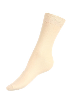 Dámské jednobarevné ponožky. Materiál: 90% bavlna, 5% polyamid, 5% elastan.