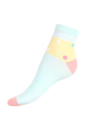 Dámské barevné ponožky s puntíky, Materiál: 85% bavlna, 10% polyamid, 5% elastan.