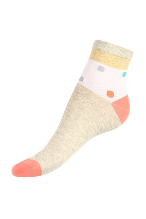 Dámské barevné ponožky s puntíky, Materiál: 85% bavlna, 10% polyamid, 5% elastan.