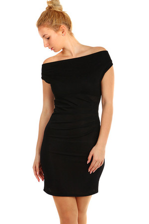 Elegantní třpytivé šaty se širokými ramínky. Materiál: 95% viskóza, 5% elastan. Dovoz: Itálie
