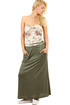 Dámská dlouhá jednobarevná sukně s kapsami a páskem
