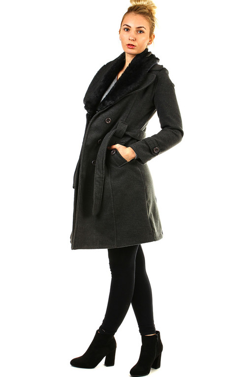 Kabát dámský s kožešinou 