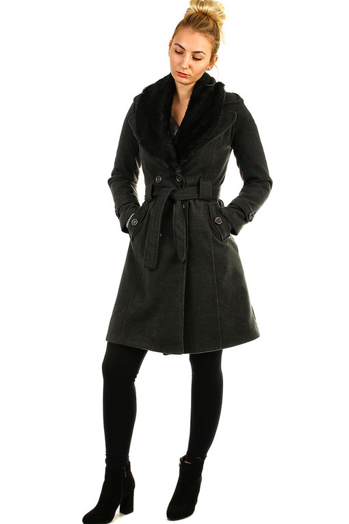 Kabát dámský s kožešinou 