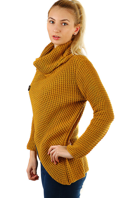 Pletený dámský svetr s knoflíky