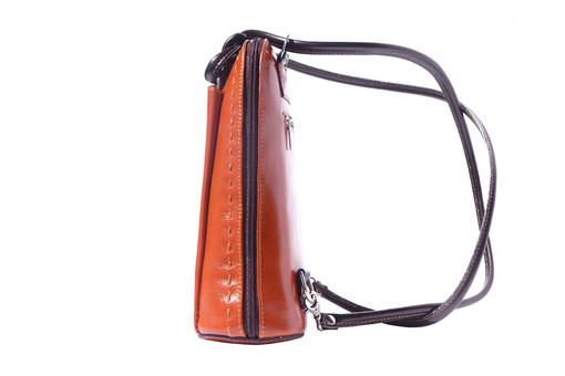 Dámská kabelka - batoh z pravé kůže s uzlem 3 v 1