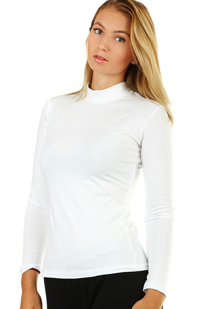 Univerzální dámské jednobarevné bavlněné tričko v různých barvách s dlouhým rukávem. Velice pohodlné na