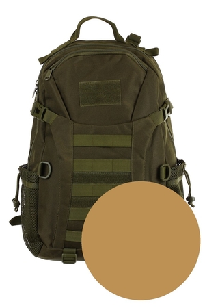 Sportovní plátěný batoh v módních a na údržbu praktických army barvách. Má jeden hlavní oddíl se zapínáním na