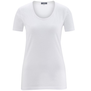 Dámské jednobarevné biobavlněné tričko s krátkým rukávem od německé značky LIVING CRAFTS. Klasický lehce