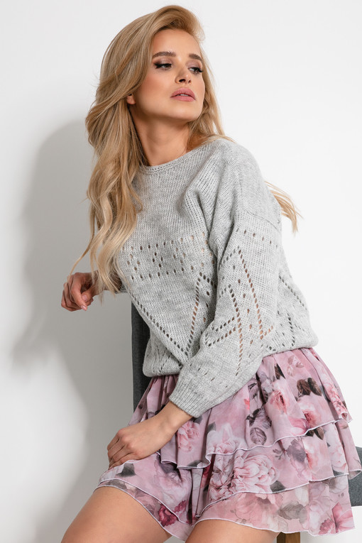 Pletený dámský svetr s moderním vzorem