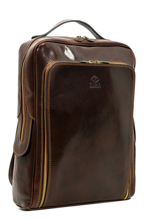 Vintage designový batoh z pravé telecí kůže připomínající 70. léta a futurismus. Vintage detaily sloučené s