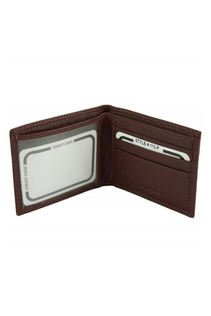Kožená mini peněženka pro pány, kteří mají rádi minimalismus a potřebují peněženku ukládat do kapes. Tato