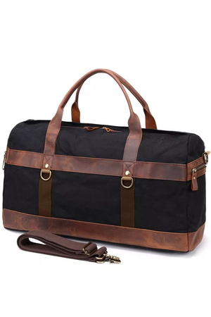 Velká plátěná taška s koženými detaily v oblíbeném retro stylu, není jenom zavazadlo, ale stylový doplněk Vašeho