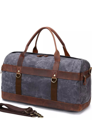 Velká plátěná taška s koženými detaily v oblíbeném retro stylu, není jenom zavazadlo, ale stylový doplněk Vašeho