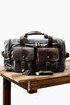 Cestovní taška s koženými detaily