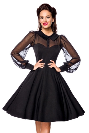 Černé dámské šaty v retro stylu od německé značky Belsira. Perfektní střih, příjemný, mírně elastický