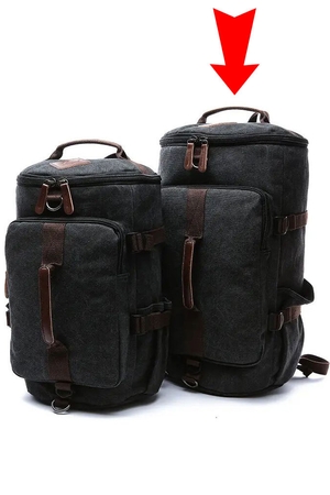 Batoh a cestovní taška v jednom: moderní design vodoodpudivé plátno s koženými detaily lze nosit v ruce, přes rameno